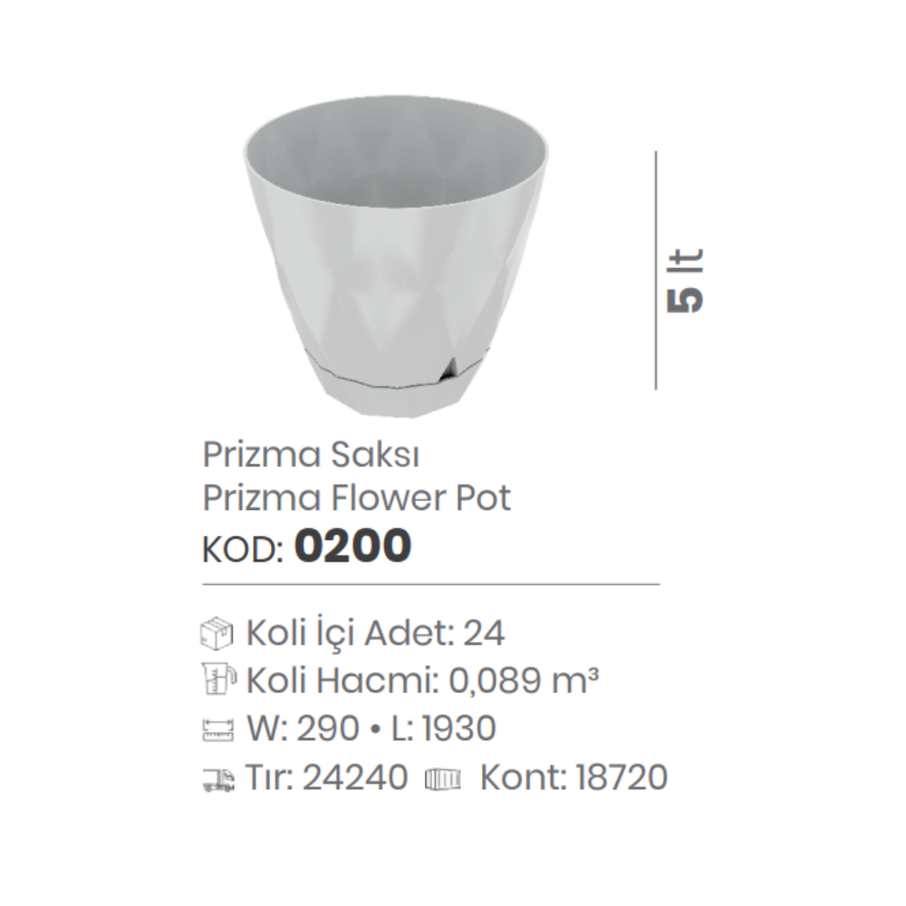 5 LT PRIZMA FLOWERPOT