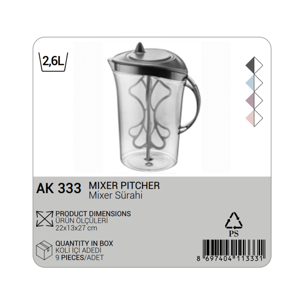 MIXER PITCHER 2,6 LT