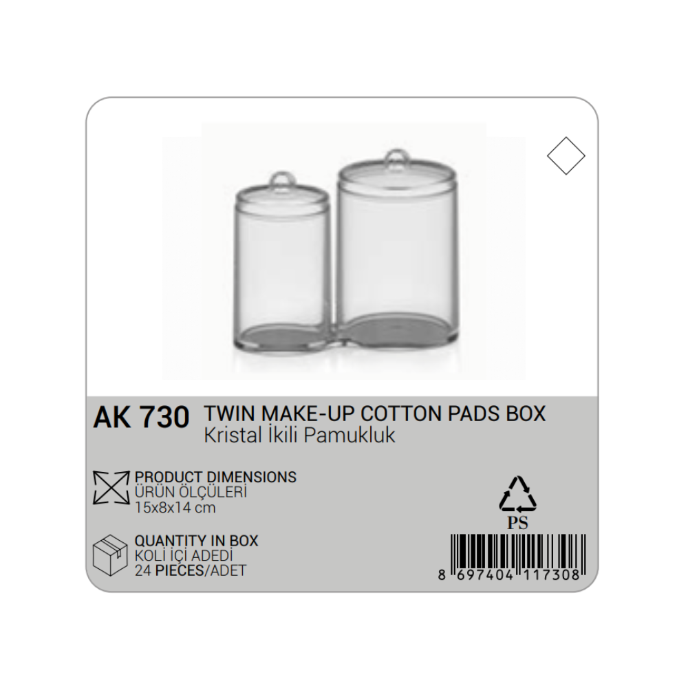 TWIN MAKE-UP COTTON PADS BOX