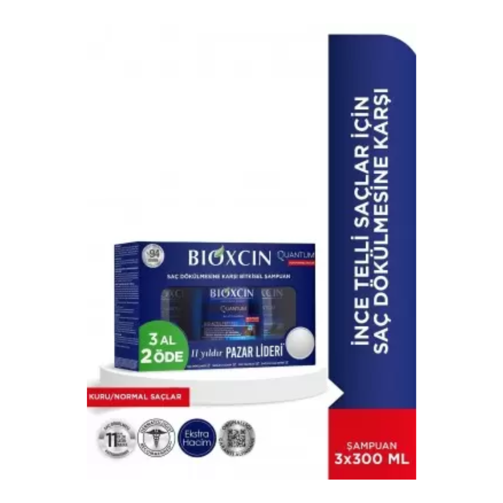 BIOXCIN SHAMPOO 3X300 ML QUANTUM DRY NORMAL