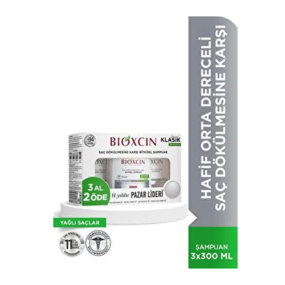 BIOXCIN SHAMPOO 3X300 ML CLASSIC OILY SHEETS