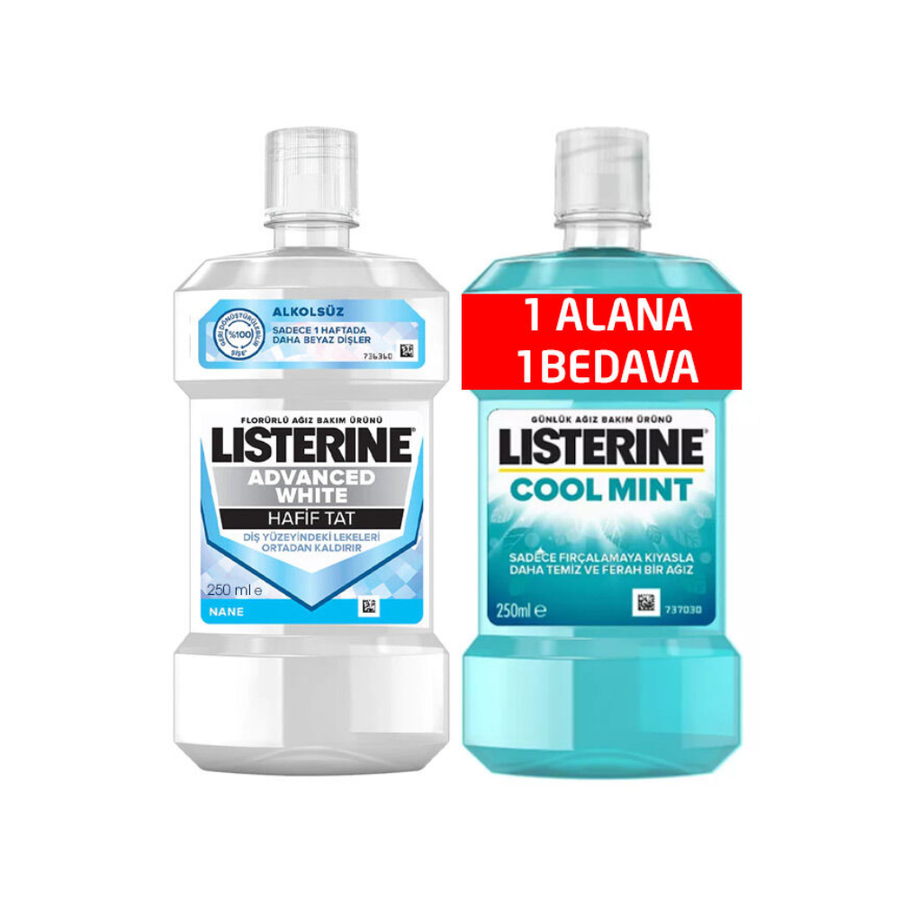 LISTERINE ADVANCED WHITE 250 ML HAFIT TAT+COLD MINT 250ML