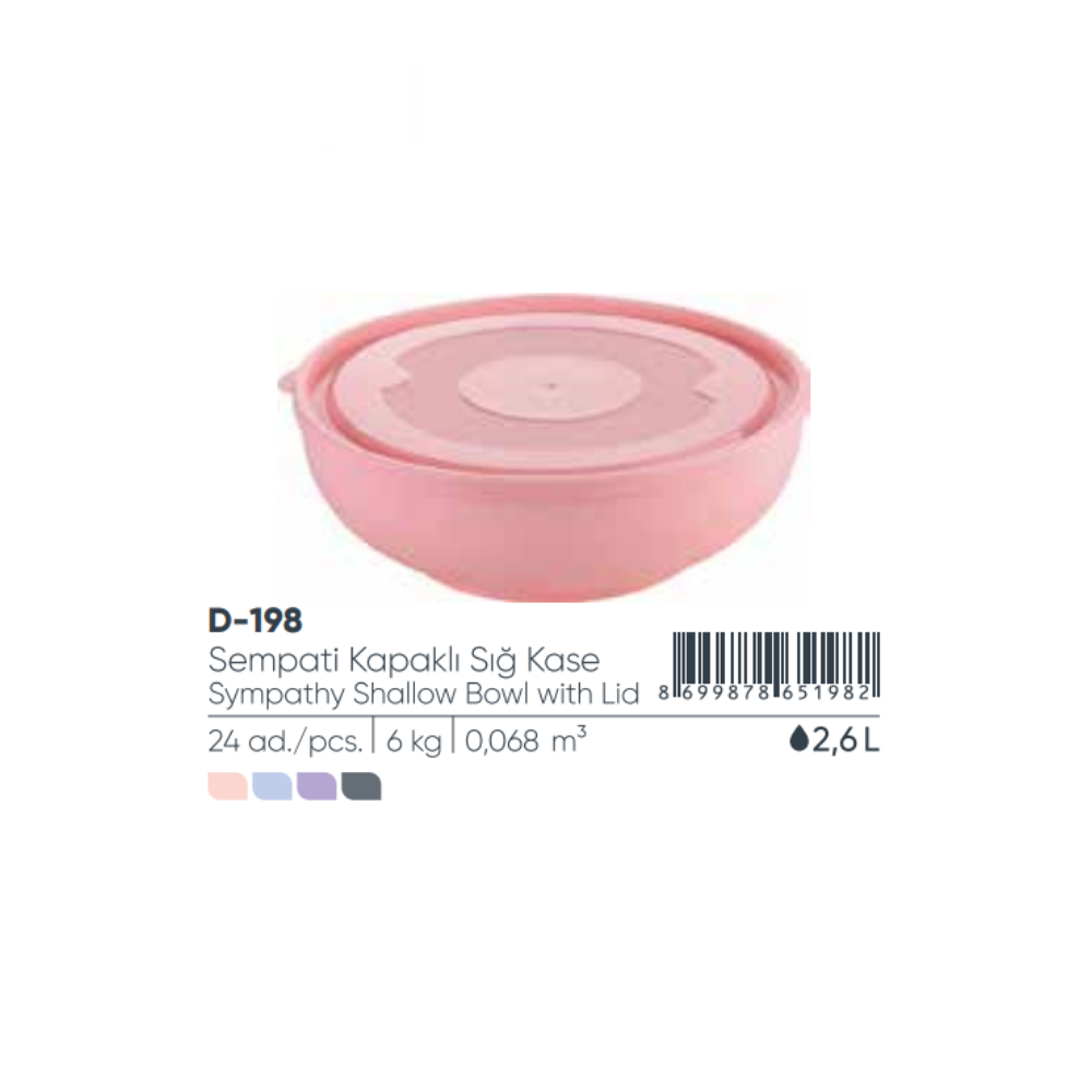 SYMPATHY SHALLOW BOWL WITH LID 2,60 lt