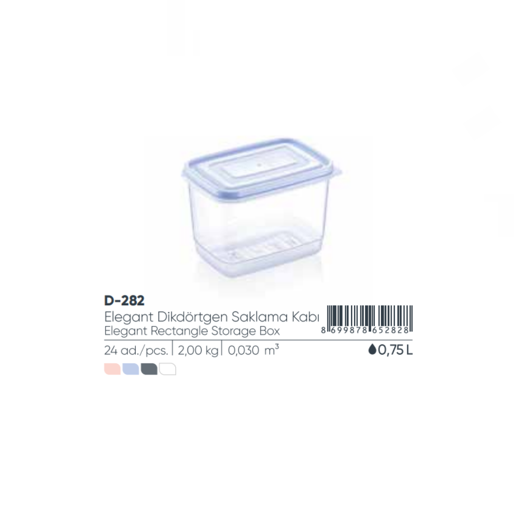 ELEGANT RECTANGULAR STORAGE BOX 750 ml