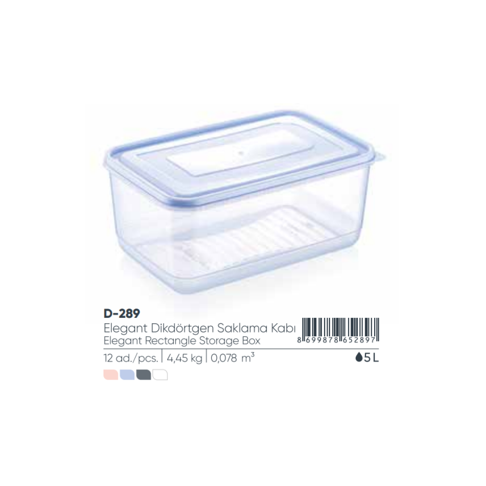 ELEGANT RECTANGULAR STORAGE BOX 5,0 lt