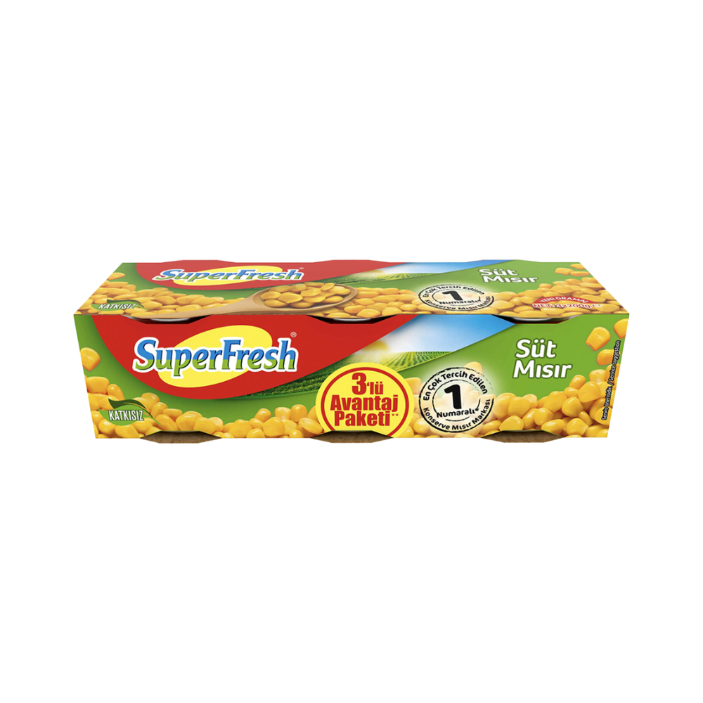 SUPERFRESH CANNED CORN 3*200 GR