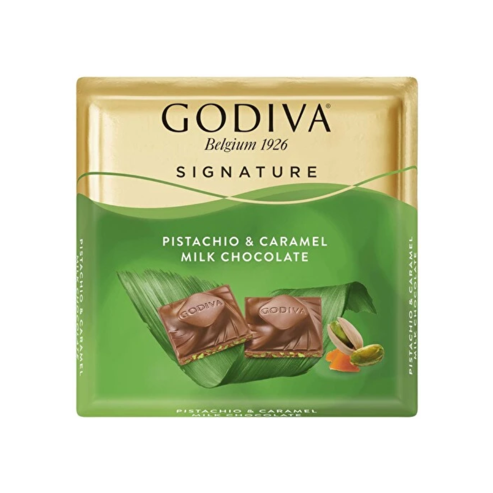 ÜLKER GODIVA PISTACHIO CARAMEL CHOCOLATE 60GR