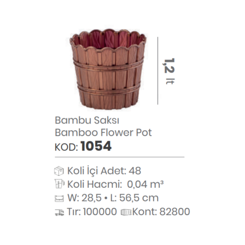 BAMBOO FLOWERPOT 1,2 lt