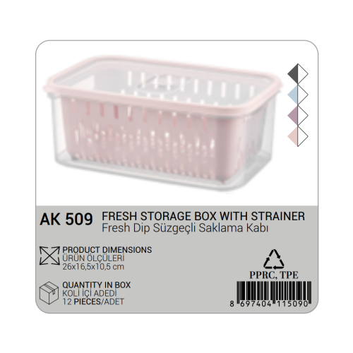 FRESH STORAGE BOX WİTH STRAİNER (3.5 LT)