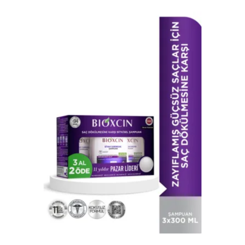 BIOXCIN SHAMPOO 3X300 ML WITH BLACK GARLIC