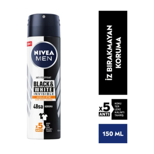 NIVEA SPRAY ERK INV BLACK & WHITE ORIGINAL 150ML