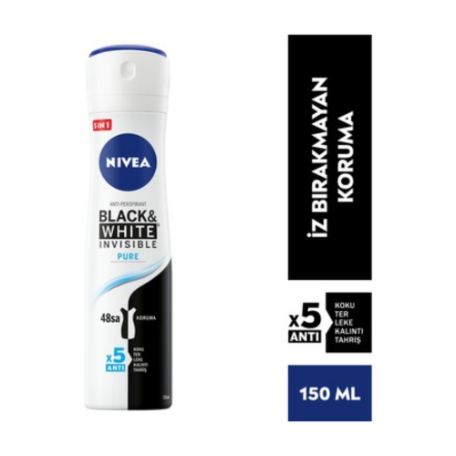 NIVEA SPRAY KDN INV B&W PURE 150ML