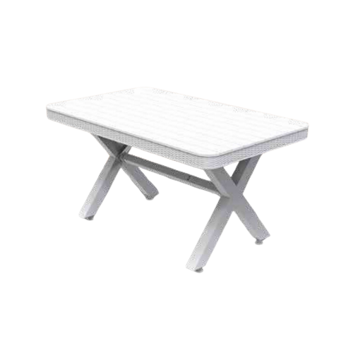 90*150 CROSS LEG RADDAN GLASSLESS TABLE