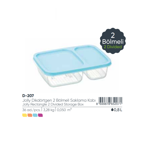 JOLLY 2 DIVIDED STORAGE BOX 0,8 lt