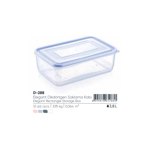 ELEGANT RECTANGULAR STORAGE BOX 3,8 lt