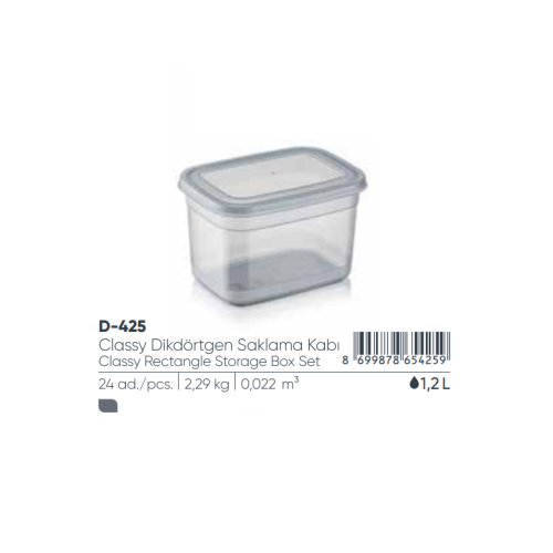 CLASSY RECTANGLE STORAGE BOX 1.2 LT