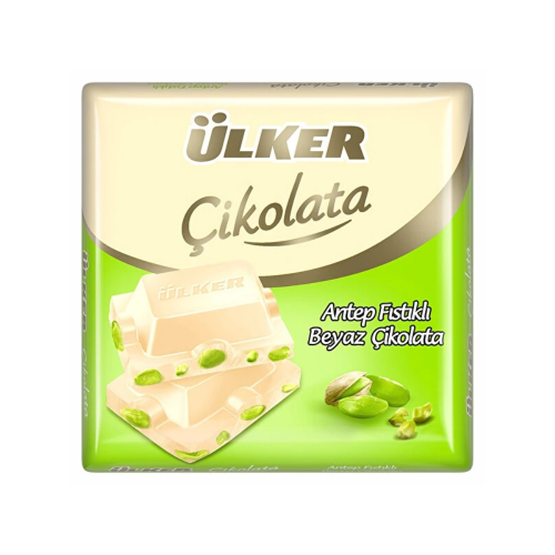 ÜLKER WHOLE PISTACHIO SQUARE WHITE CHOCOLATE 65 GR