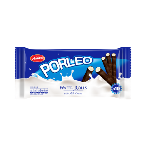 ALDIVA PORLEO MILK CREAM ROLLED WAFER 28 GR