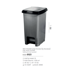 15 Lt SLIM PEDAL DUSTBIN WITHOUT A INNER BUCKET