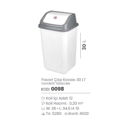 FAVORITE TRASH BIN 30 LT