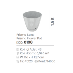 1,5 LT PRIZMA FLOWERPOT