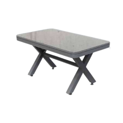 90*150 CROSS LEG RADDAN GLAZED TABLE