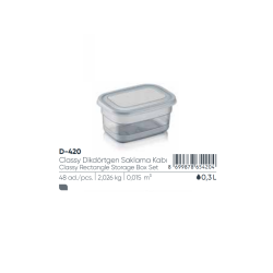 CLASSY RECTANGULAR STORAGE BOX 0,3 LT